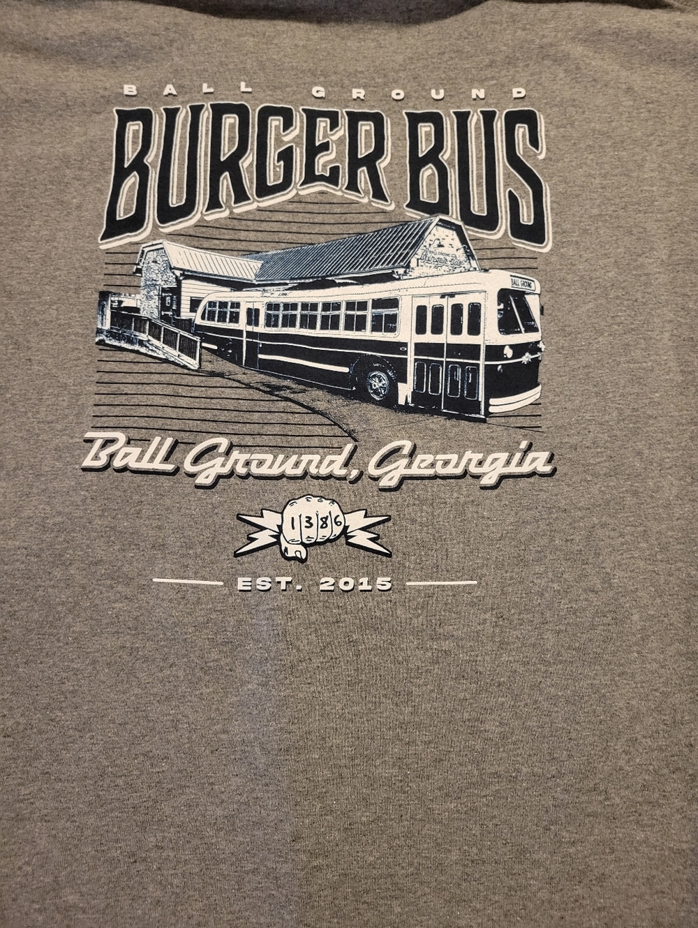 Gildan Gray Burger Bus Graphic Short Sleeve Tee